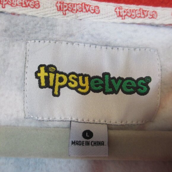 Tipsy Elves One Pc Sweatshirt Jumper Loungewear Pajamas Christmas Cat Kitty L - Picture 10 of 11